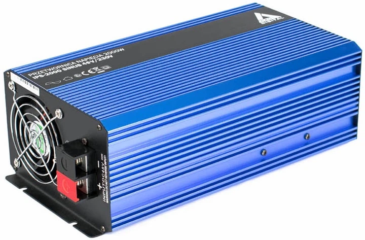 Przetwornica samochodowa AZO Digital IPS-2000S 2000W czysta sinusoida 48V/230V DC-AC (AZO00D1196) - obraz 1
