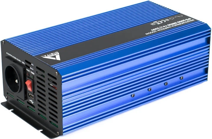 Przetwornica samochodowa AZO Digital IPS-2000S 2000W czysta sinusoida 48V/230V DC-AC (AZO00D1196) - obraz 2