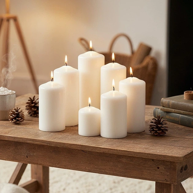 Zestaw świec Home & Styling Collection białe bezzapachowe 7 szt (8721037265089) - obraz 3