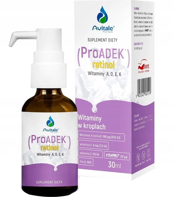Дієтична добавка Avitale ProADEK Ретинол в краплях 30 мл (5903242582516) - зображення 1