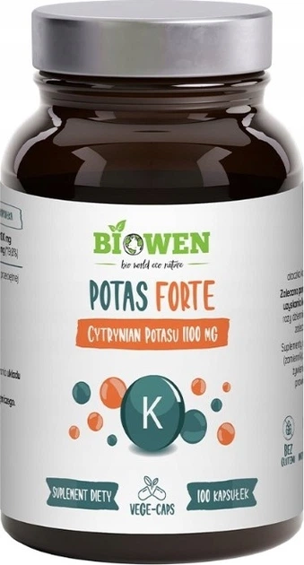 Suplement diety Biowen Potas Forte 100 kapsułek (5904806120632) - obraz 1