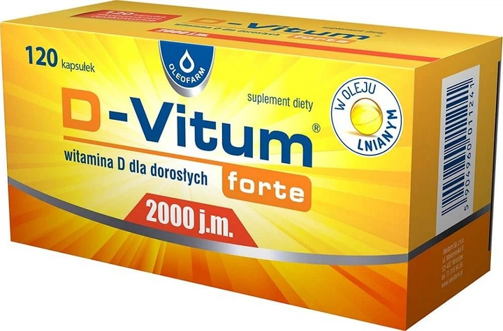 Suplement diety Oleofarm D-Vitum Forte 2000 j.m. 120 kapsułek (5904960011241) - obraz 1
