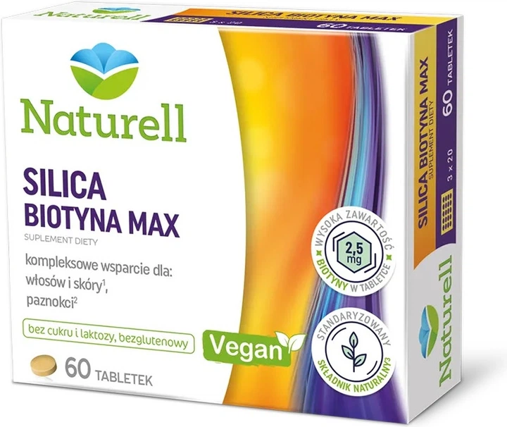 Suplement diety Naturell Silica Biotyna Max 60 tabletek (5907377137726) - obraz 1