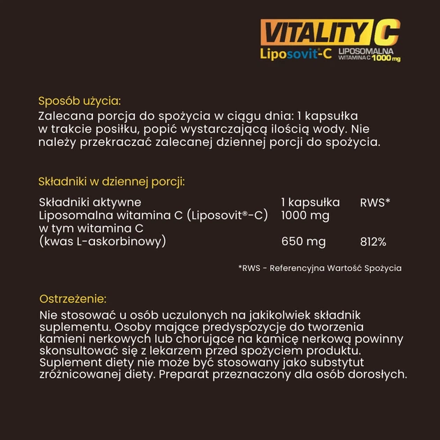 Suplement diety AX Med Vitality C Liposomalna witamina C 1000 mg 60 kapsułek (5908266365190) - obraz 2
