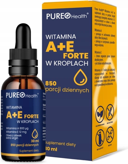Suplement diety Pureo Health Witamina A + E Forte w kroplach 30 ml (5907637934393) - obraz 1