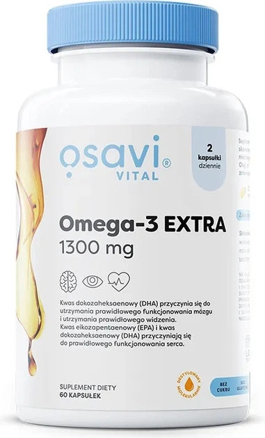 Suplement diety Osavi Omega-3 Extra 1300 mg 60 kapsułek (5904139922798) - obraz 1