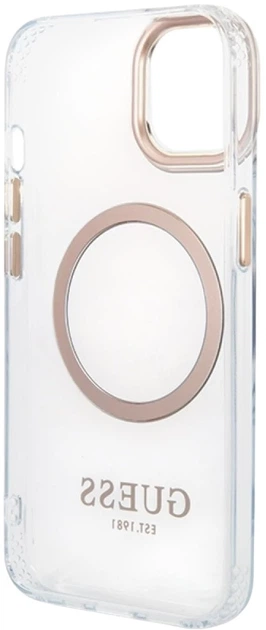 Панель Guess Metal Outline Magsafe для Apple iPhone 15/14/13 Transparent/Gold (3666339196899) - зображення 5
