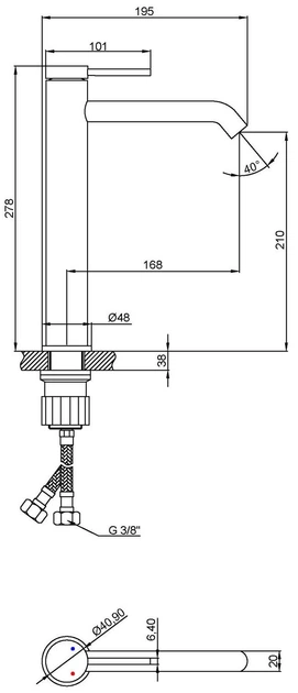Змішувач для раковини Invena Kawala BU-75-W04-V - зображення 5