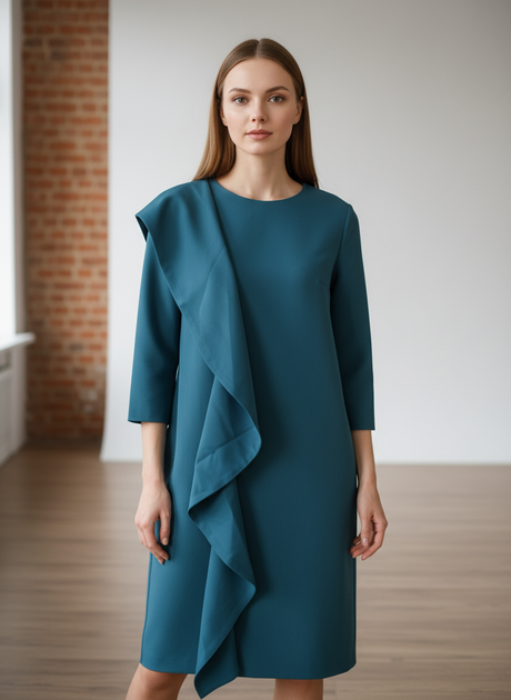 Платье inDresser XS Темно-бирюзовый (IN-900902-Dark-turquoise) - Фото 1 Платье inDresser XS Темно-бирюзовый (IN-900902-Dark-turquoise) - изображение 1