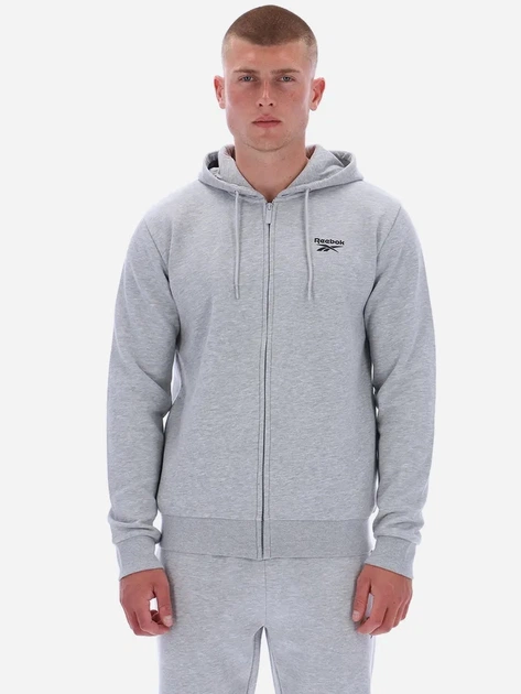 Bluza męska rozpinana streetwear z kapturem Reebok Colton Small Logo Zi 100240559 2XL Jasnoszara (1200175332428) - obraz 1