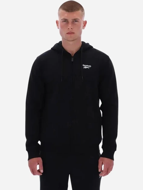 Bluza męska rozpinana streetwear z kapturem Reebok Colton Small Logo Zi 100240560 S Czarna (1200175332657) - obraz 1