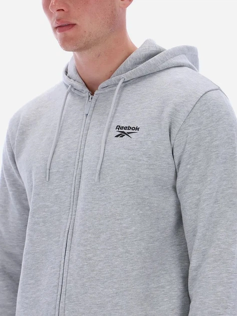 Bluza męska rozpinana streetwear z kapturem Reebok Colton Small Logo Zi 100240559 XL Jasnoszara (1200175332411) - obraz 5