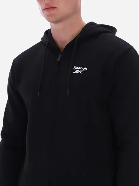 Bluza męska rozpinana streetwear z kapturem Reebok Colton Small Logo Zi 100240560 L Czarna (1200175332671) - obraz 5