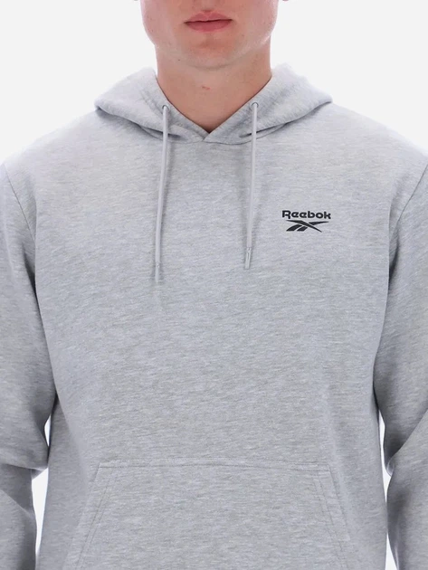 Bluza z kapturem męska Reebok Noah Small Logo Hood 100240569 2XL Jasnoszara (1200175334583) - obraz 4