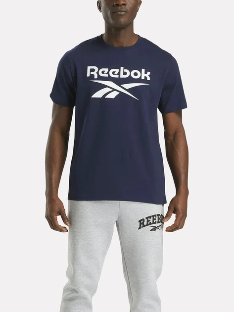 Koszulka męska bawełniana Reebok Chad Big Logo Crew N 100240895 XL Granatowa (1200175462828) - obraz 1