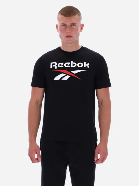 Koszulka męska bawełniana Reebok Bruno Big Logo Crew Neck Ss 100240887 L Czarna (1200175735458) - obraz 1