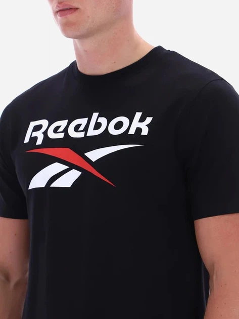 Футболка бавовняна довга чоловіча Reebok Bruno Big Logo Crew Neck Ss 100240887 2XL Чорна (1200175735526) - зображення 5