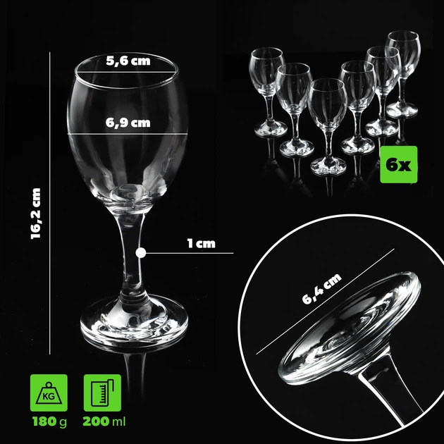 Келихи Kadax Odnes для білого вина 200 мл 6 шт (5903699482421) - зображення 4