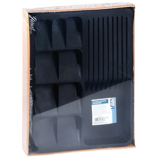 Органайзер для столових приборів у шухляду Vilde розсувний Чорний 40 x 31 см (5904316477288) - зображення 13