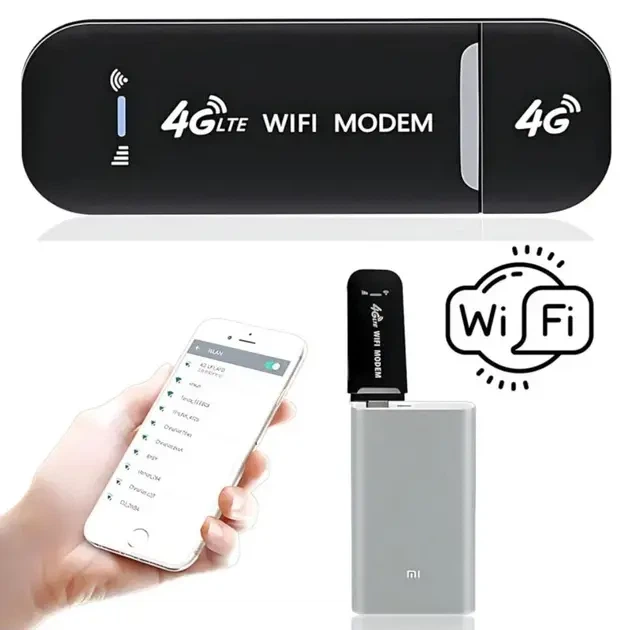 Мобильный 4G модем роутер USB Wi-Fi 3G 4G LTE 3in1 HotSpot скорость 150 Мбит/с компактный дизайн - изображение 5