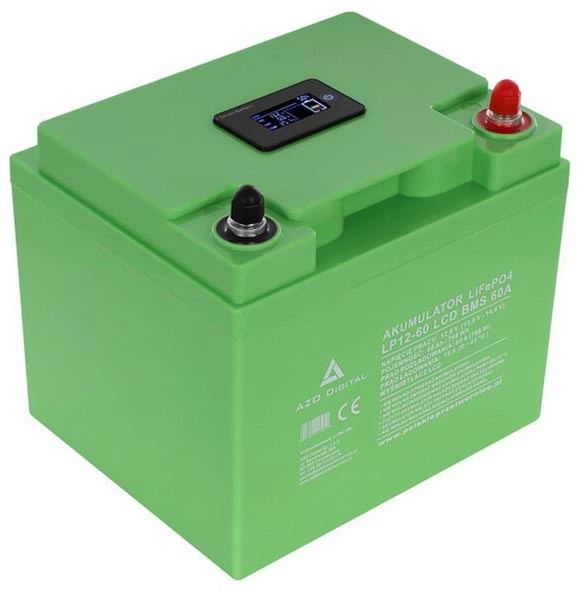Акумуляторна батарея AZO Digital LiFePO4 LP12-60 60Ah 12V 60A LCD (AZO00D1372) - зображення 1