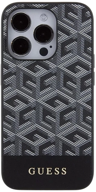 Etui plecki Guess GCube Stripes MagSafe do Apple iPhone 15 Pro Max Black (3666339194734) - obraz 2