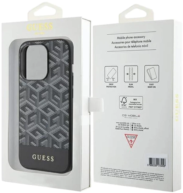 Etui plecki Guess GCube Stripes MagSafe do Apple iPhone 15 Pro Max Black (3666339194734) - obraz 8