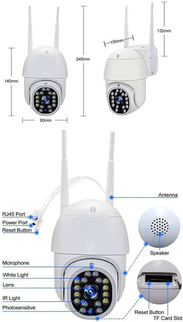 Вулична IP WiFI камера відеоспостереження з віддаленим доступом HX-A1536C (YCC365 Plus APP) - изображение 4