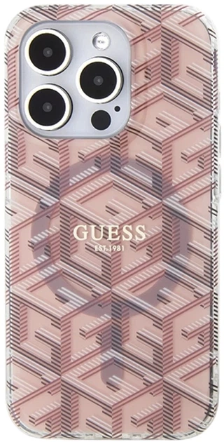 Etui plecki Guess IML GCube MagSafe do Apple iPhone 15 Pro Max Pink (3666339222017) - obraz 2