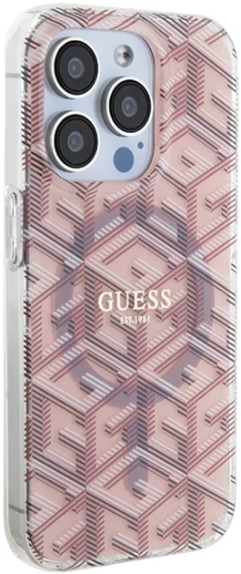 Etui plecki Guess IML GCube MagSafe do Apple iPhone 15 Pro Max Pink (3666339222017) - obraz 4