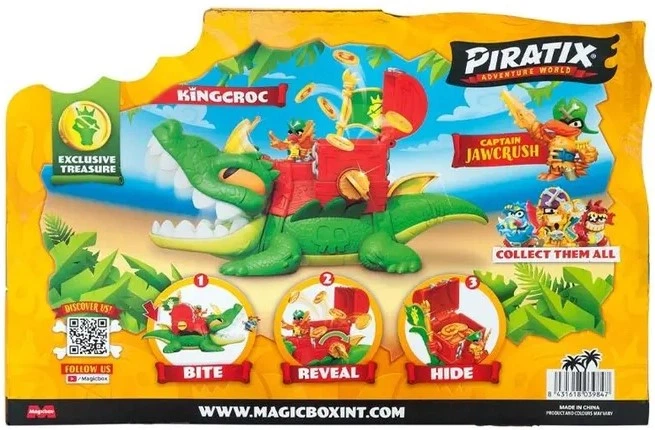 Набір фігурок Magic Box Toys Piratix Crazy Jungle Крокодил King Croc 16 см 39847 (8431618039847) - зображення 4