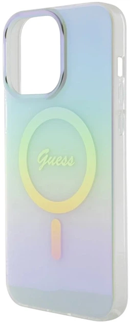 Etui plecki Guess IML Iridescent MagSafe do Apple iPhone 15 Pro Max Turquoise (3666339154950) - obraz 6