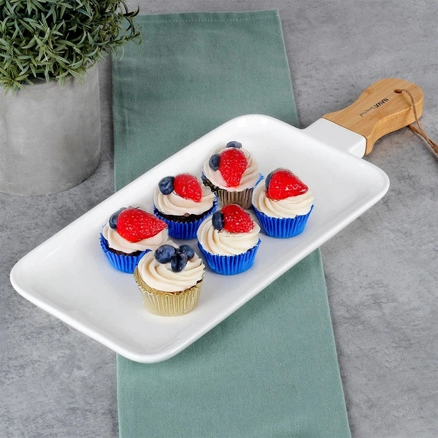 Talerz do serwowania Nava Terrestrial porcelanowy Biały 46 x 2.5 x 18 cm (10-263-030) - obraz 5