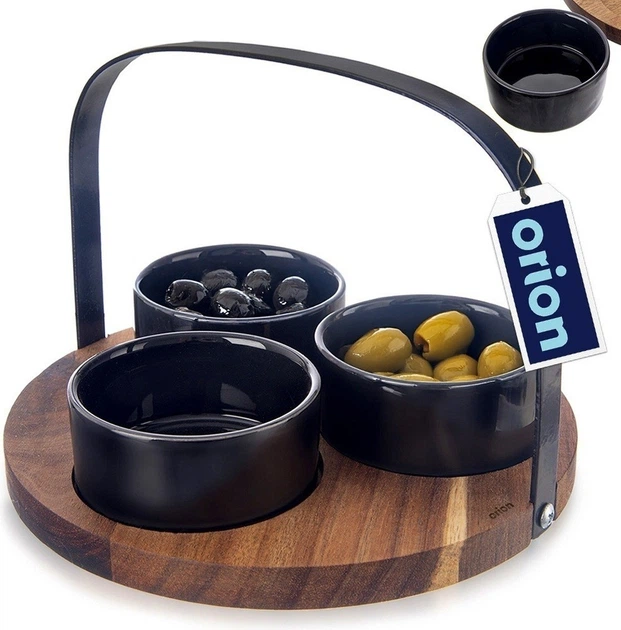 Zestaw misek na przekąski Orion ceramicznych Czarny 130 ml 4 elementy (8592381206642) - obraz 5
