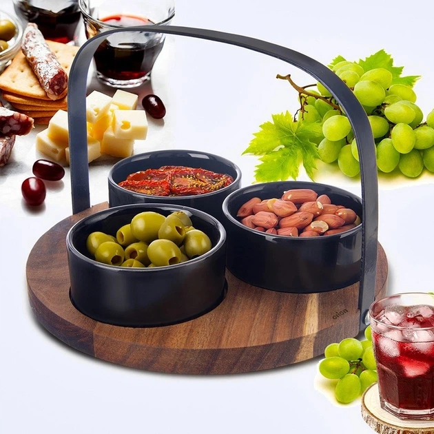 Zestaw misek na przekąski Orion ceramicznych Czarny 130 ml 4 elementy (8592381206642) - obraz 6