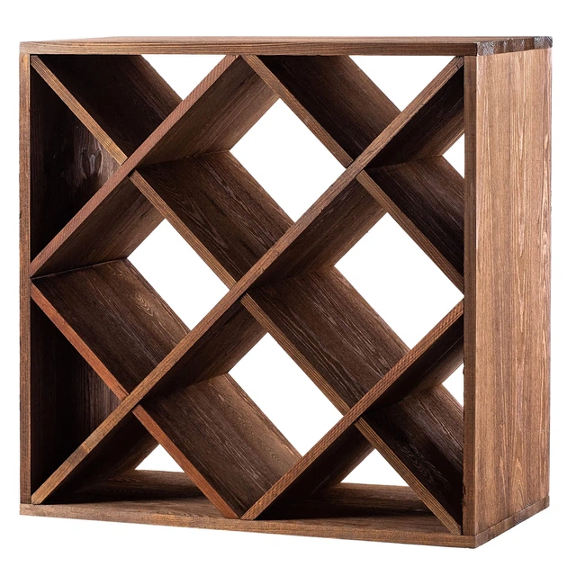 Дерев’яний стелаж для вина Kadax Loreo з решіткою темно-коричневий 52 x 52 см (5906638310724) - зображення 1