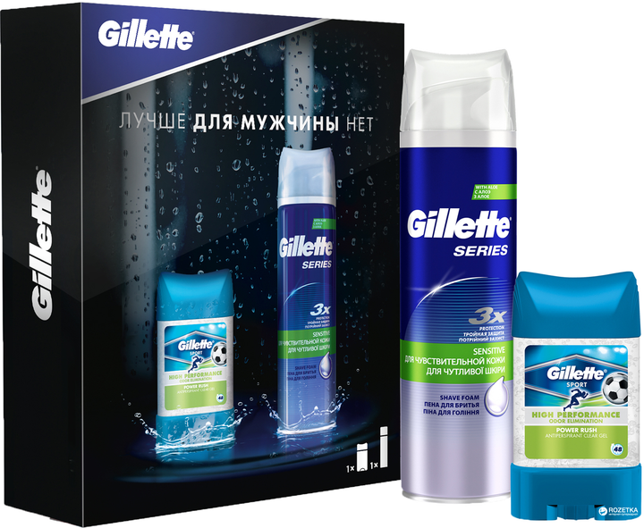 Подарочный набор Gillette Series Пена для бритья для чувствительной ...