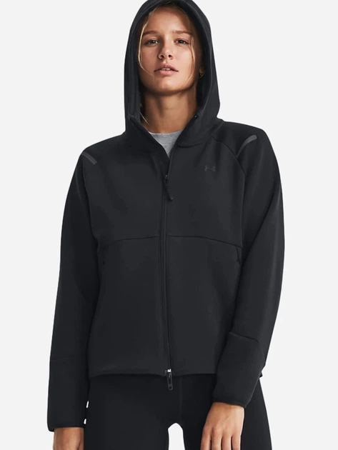 Bluza damska rozpinana streetwear z kapturem Under Armour 77-1379842-0001 L Czarna - obraz 1