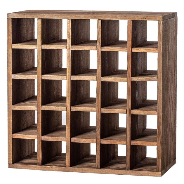 Дерев’яний стелаж для вина Kadax Loreo шахівниця темно-коричневий 52 x 52 см (5906638310731) - зображення 1