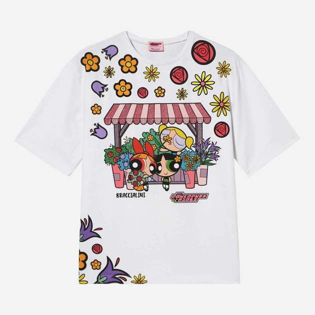 Koszulka damska bawełniana Braccialini PPGTOP01-XX-001 S/M Biała - obraz 1