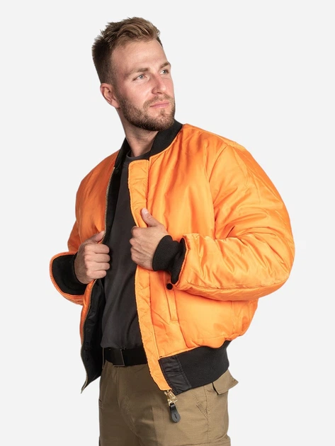 Бомбер чоловічий Alpha Industries 100101-03 L Чорний/Помаранчевий (800070330228) - зображення 2