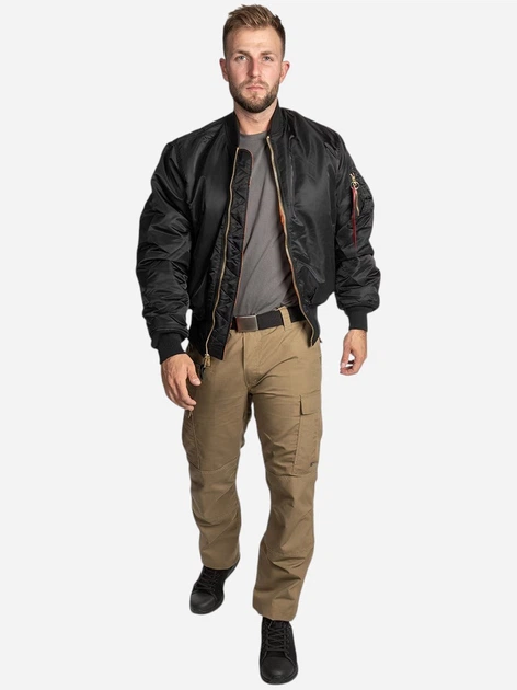Бомбер чоловічий Alpha Industries 100101-03 L Чорний/Помаранчевий (800070330228) - зображення 4