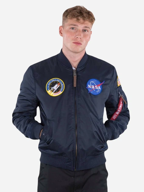 Бомбер чоловічий Alpha Industries 166107-07 L Синій (800070330266) - зображення 1