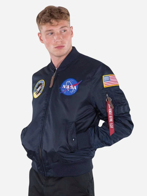 Бомбер чоловічий Alpha Industries 166107-07 XL Синій (800070330267) - зображення 6