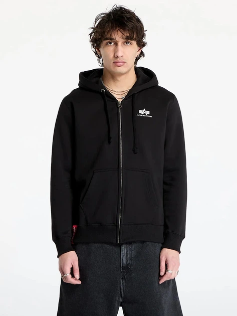 Bluza męska rozpinana streetwear Alpha Industries 118342-03 2XL Czarna - obraz 1