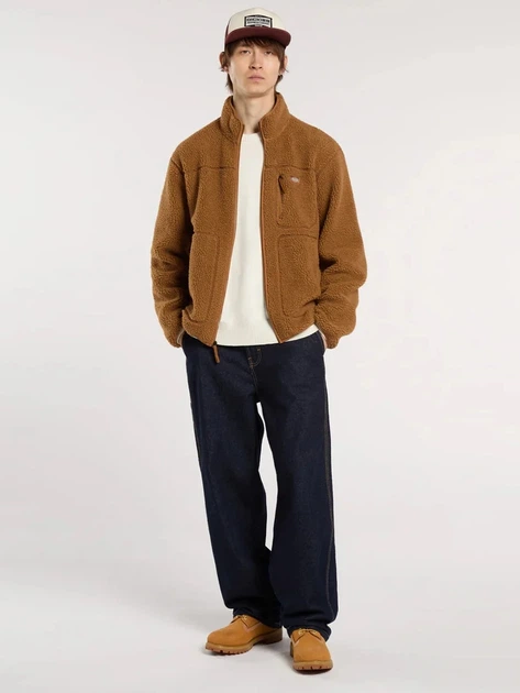 Bluza męska rozpinana streetwear pluszowa Dickies DK0A4YEE0BD1 XL Brązowa - obraz 3
