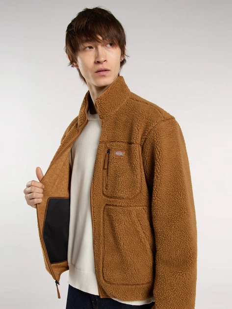 Bluza męska rozpinana streetwear pluszowa Dickies DK0A4YEE0BD1 L Brązowa - obraz 4