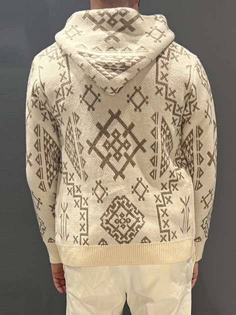 Kardigan męski w romby Tooco TOCOM-HPU-BAKU-OFW M Mleczny - obraz 2