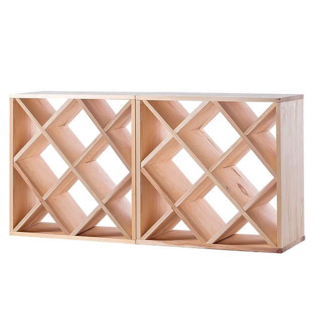 Regał na wino Kadax Loreo kratka drewniany jasny brąz 2 szt (5906638310755) - obraz 5