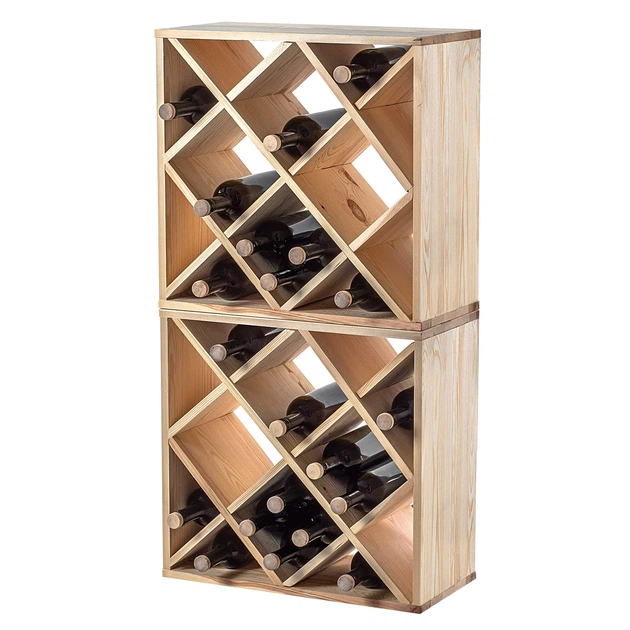 Regał na wino Kadax Loreo kratka drewniany jasny brąz 2 szt (5906638310755) - obraz 7